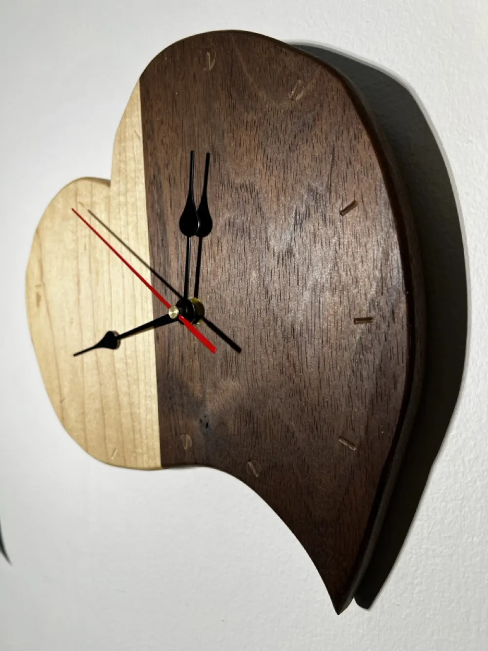 Petite Heartbeat Clock handmade by Wood Dust Creations